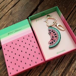 Betsey Johnson Pink Watermelon Keychain